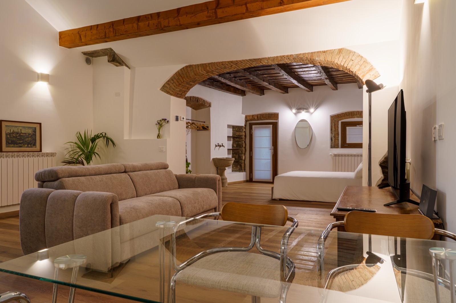 The living room seen from the dining table – Bergamo DiMora, Bergamo