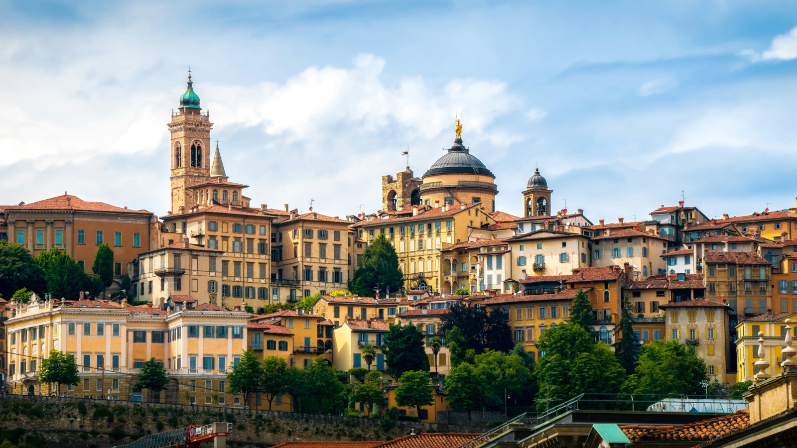 The skyline of the Upper Town, with its bell towers and the cathedral dome